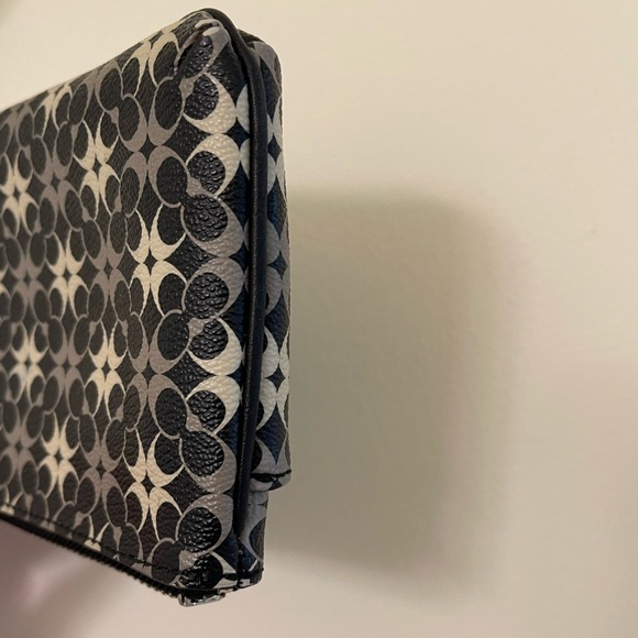 Coach Leather Clutch Wristlet with Strap in Black, Grey, and White - Picture 6 of 6